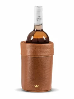 Baari- & Viinitarvikkeet|DUTCHDELUXES Viininjäähdytin nahasta 12 cm CLASSIC BROWN
