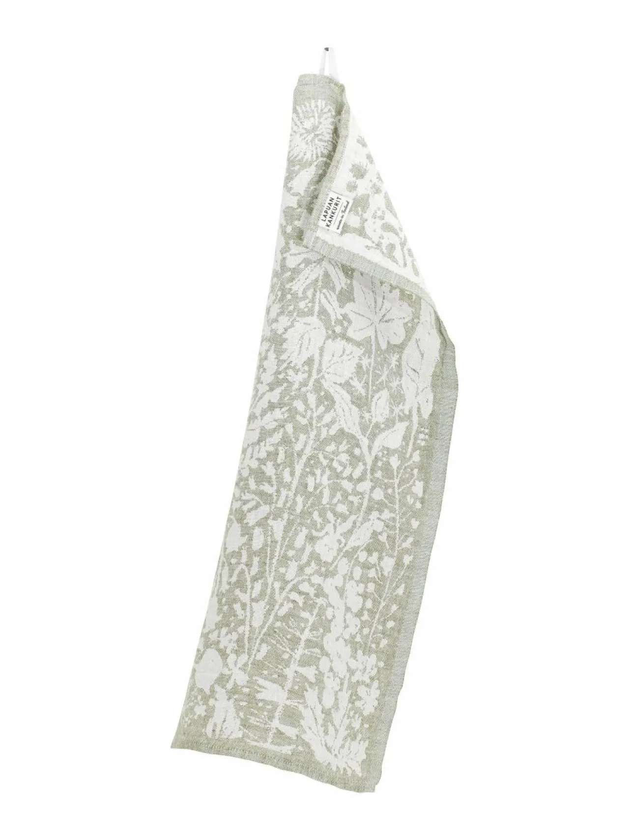 Keittiö- & Kattaustekstiilit|Lapuan Kankurit Villiyrtit-pellavapyyhe, 48 x 70 cm 4 WHITE-OLIVE