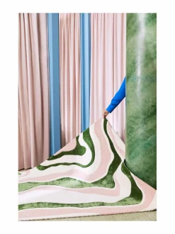 Matot|FINARTE Virta-villamatto WHITE-GREEN