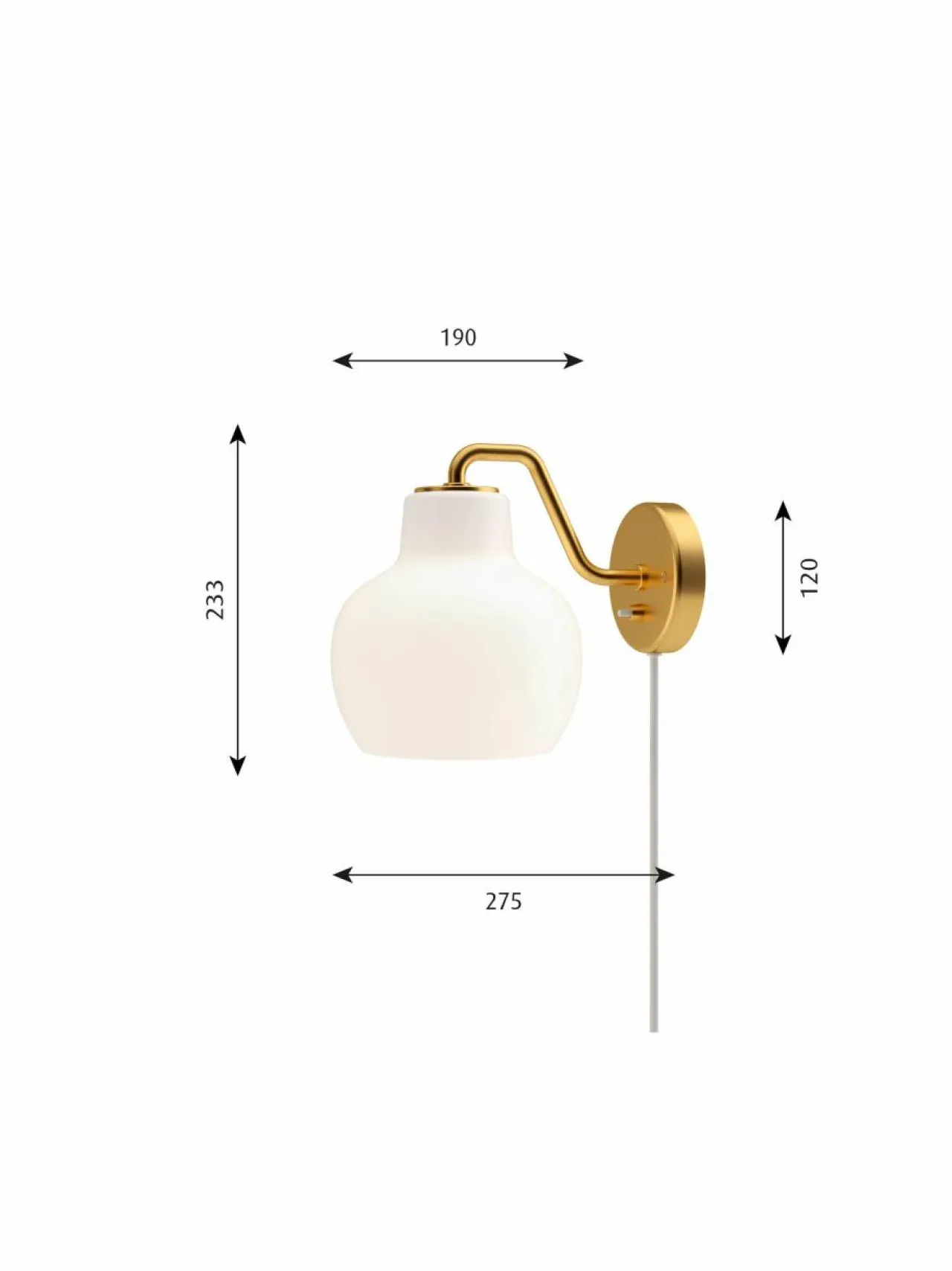 Seinävalaisimet|Louis Poulsen VL Ring Crown -seinävalaisin Ø 27,5 cm WHITE/BRASS