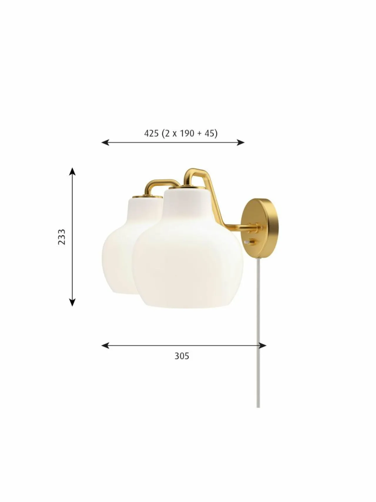 Seinävalaisimet|Louis Poulsen VL Ring Crown -seinävalaisin Ø 30,5 cm WHITE/BRASS